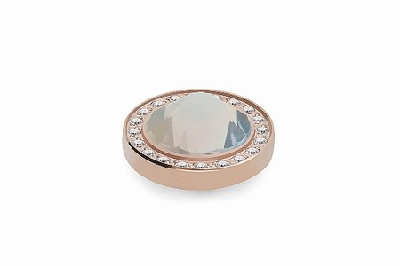 Qudo Rose Gold Topper Canino Deluxe 10.5mm - White Opal
